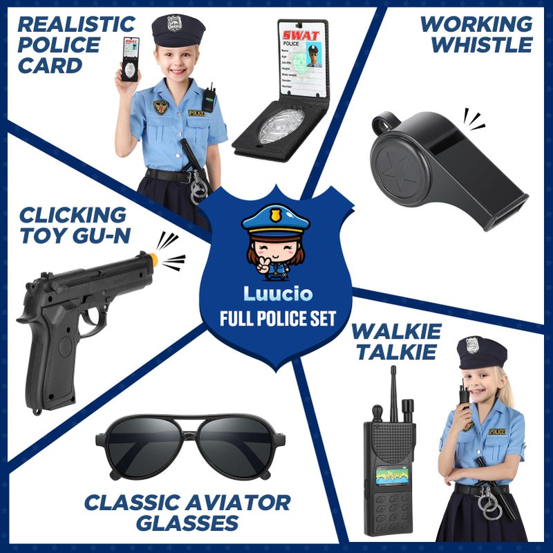 Luucio Girls Police Officer Costume for Kids  Police Costume for Kids  Halloween Costume for Girls  Role Play Kit for Toddlers - Image 4